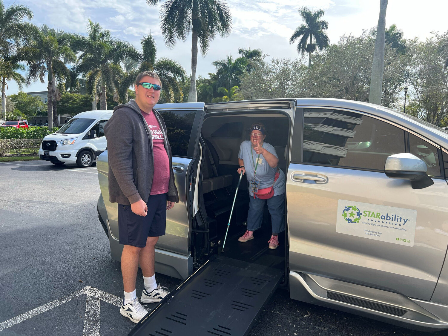 evin T. and Tiffany W. test out STARability Foundation’s new wheelchair-accessible transport van that will help expand services and opportunities for STAR participants that rely on wheelchairs and walkers.

Photo courtesy STARabili